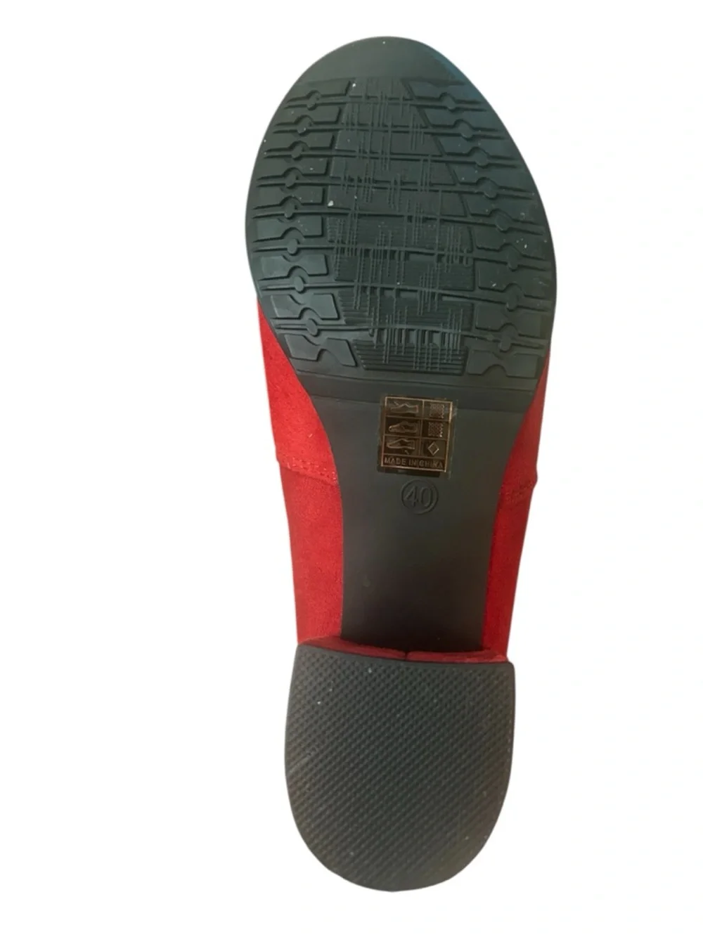 Red Over-the-Knee Faux Suede Boots w Comfortable Chunky Heel